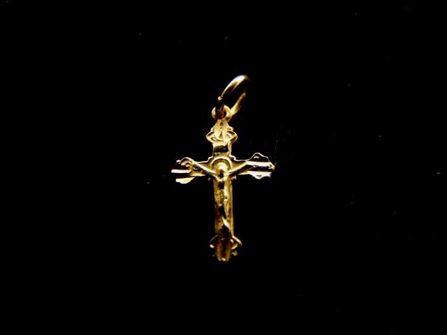 14K Yellow Gold Religious Cross Charm or Pendant (1 of 2)