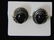 Womens Vintage Estate Sterling Silver Earrings W/ Onyx