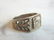 Mens Vintage Estate Sterling Silver "F" Ring - 4