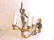 Pr Antique French Rococo Brass Cherub Wall Sconces - 3