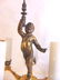 Pr Antique French Rococo Brass Cherub Wall Sconces - 5