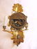 Pr Antique French Rococo Brass Cherub Wall Sconces - 7