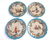 Set Of 4 Decorative Chinese Asian Style Dinner Plates