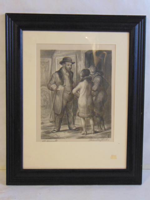 COLLECTIBLE ART DECO LITHO LISTED ARTIST CHARLES LOCKE: A DECORATIVE COLLECTIBLE LITHO THAT WAS DONE BY LISTED ARTIST CHARLES LOCKE, ENTITLED "40 PRINTS". PIECE MEASURES 15 3/4" BY 12 1/2" WITH THE FRAME. SHIPPING AND HANDLING IS $25 WITHIN THE CONTINENTAL
