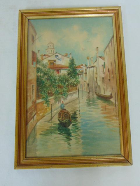 ORIGINAL ANTIQUE WATERCOLOR OF VENICE ITALY (1 of 3)