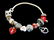 Vintage Estate Sterling Silver Charm Heart Bracelet