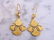 Womens Vintage Estate 14k Gold Lotus Flower Earrings - 2