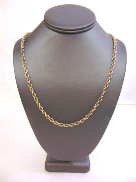 Vintage Estate 10K Yellow Gold Rope Chain Necklace (1 of 5)