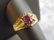 Womens Vintage Estate 14k Gold Garnet & Diamond Ring