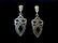 Pr of Womens Sterling Silver & Black Onyx Earrings