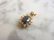 Vintage Estate 10K Gold Blue Sapphire & Diamond Pendant