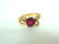 Womens Vintage Estate 10k Yellow Gold Ring w/ Garnet ?