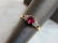 Womens Vintage 10k Garnet CZ Heart Shaped Ring
