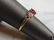 Womens Vintage 10k Garnet CZ Heart Shaped Ring - 2