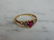 Womens Vintage 10k Garnet CZ Heart Shaped Ring - 4