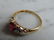 Womens Vintage 10k Garnet CZ Heart Shaped Ring - 5