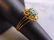 Womens Vintage Estate 18K Gold Turquoise Filigree Ring - 2