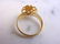 Womens Vintage Estate 18K Gold Turquoise Filigree Ring - 3