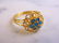 Womens Vintage Estate 18K Gold Turquoise Filigree Ring - 4