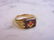 Mens Vintage 10k Gold & Ruby Colored Free Masons Ring