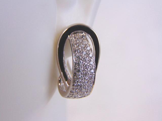 Womens Vintage Sterling Silver Earrings w/ CZ Stones (1 of 3)