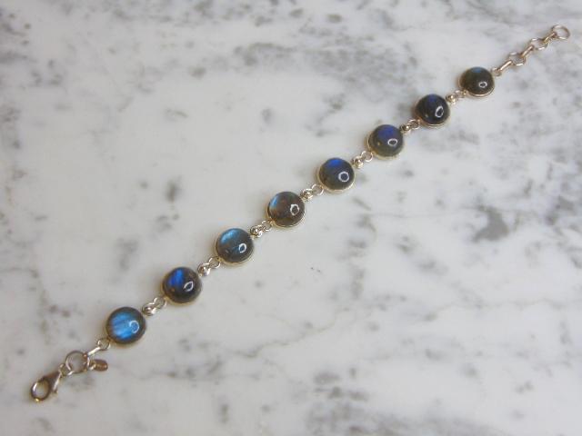 Womens Vintage Sterling Silver Labradorite Bracelet (1 of 3)