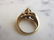 Womens Vintage Estate 10K Gold Garnet & Diamond Ring - 3