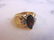Womens Vintage Estate 10K Gold Garnet & Diamond Ring - 4