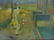 ANTIQUE OIL BOARD PAINTING FLOWER GIRL BY FULKINSTEIN - 2