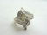 Womens Vintage Sterling Silver Diamond Engagement Ring - 5