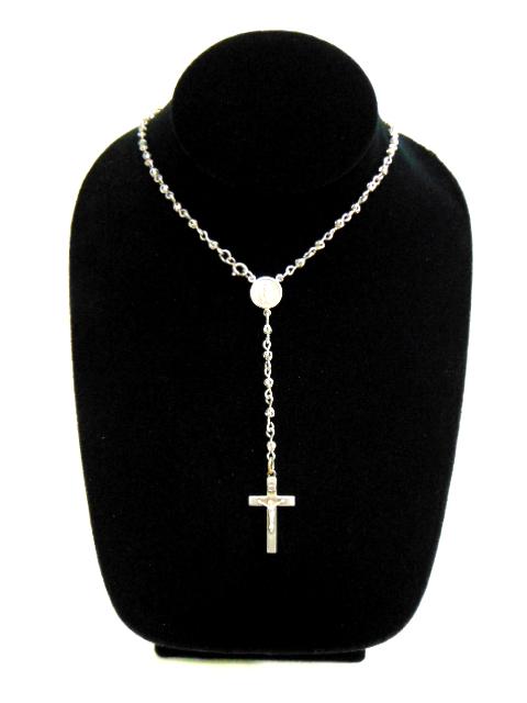 Sterling Silver Crucifix & Rosary "Bead" Cross Necklace (1 of 4)