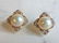 Womens Vintage Estate 14K Gold Diamond Pearl Earrings - 2
