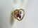 Womens Vintage 14K Gold Garnet & Diamond Heart Earrings