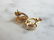 Womens Vintage 14K Gold Garnet & Diamond Heart Earrings - 3