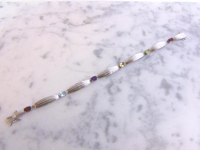 Womens Vintage Estate Sterling Silver Tennis Bracelet (1 of 2)