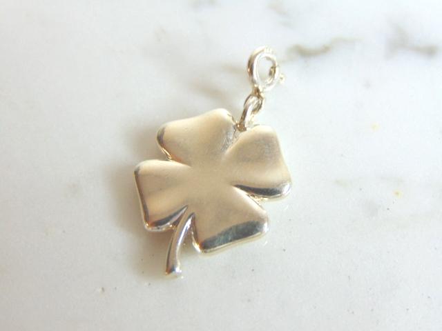 Vintage Estate Sterling Silver Four Leaf Clover Charm (1 of 2)