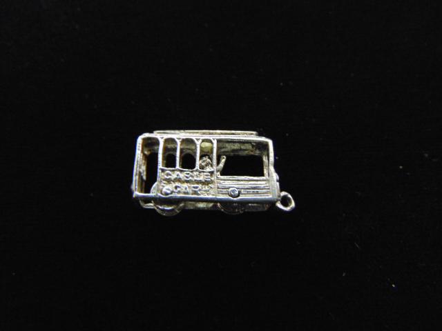 Vintage Sterling Silver San Francisco Trolley Car Charm (1 of 2)