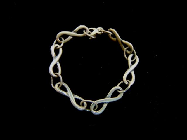 Womens Vintage Estate Sterling Silver Link Bracelet (1 of 2)