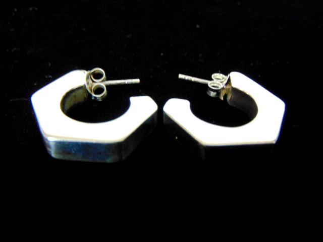 Sterling Silver Fashion Open Hoop Stick Earrings (1 of 3)
