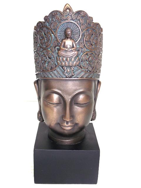 FENG SHUI BUDDHA BUST W/ BRONZE FINISH (1 of 5)