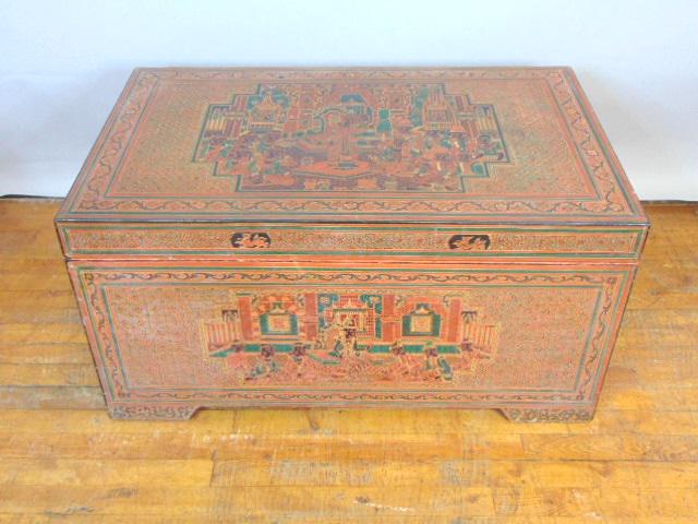 Vintage Antique Hand Painted Chinese Tibetan Chest (1 of 8)