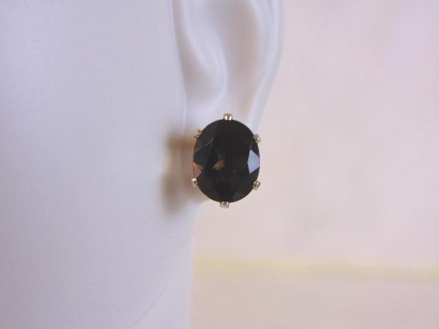 Womens Vintage Sterling Silver w/ Smoky Quartz Earrings (1 of 4)