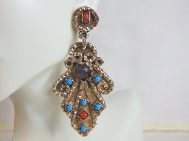 Womens Vintage Sterling Silver Southwestern Earrings (1 of 3)