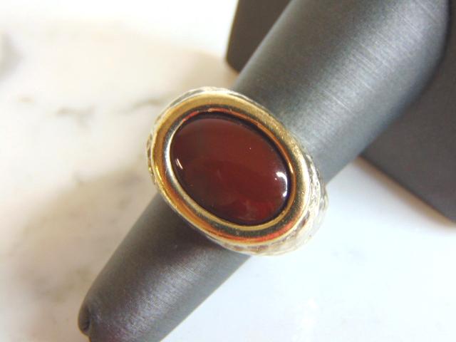 Mens Vintage Estate Sterling Silver Carnelian Ring (1 of 5)