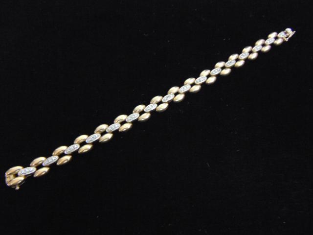 Womens Sterling Silver Gold Tone Tennis Bracelet (1 of 5)