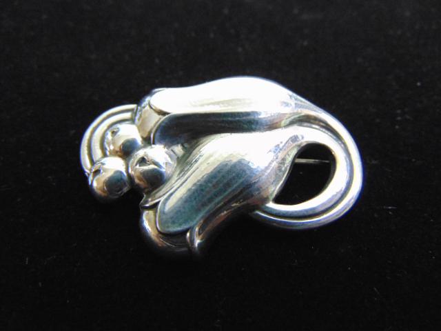 Georg Jensen Denmark Sterling Silver Tulip Brooch (1 of 3)