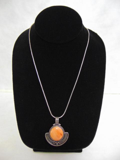 Sterling Silver Necklace & Southwest Jasper Pendant (1 of 4)