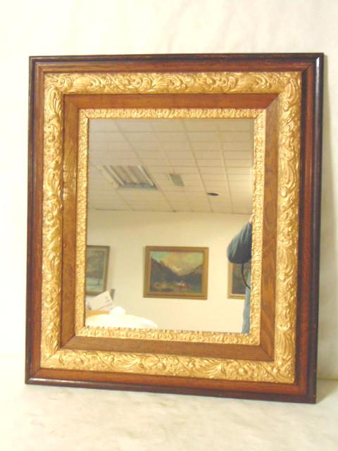 Antique Victorian Walnut Gold Leaf Wall Mirror (1 of 5)