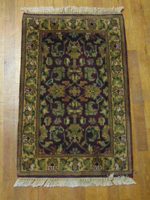 DECORATIVE HANDMADE INDIA OUSHAK  SMALL AREA RUG (1 of 5)