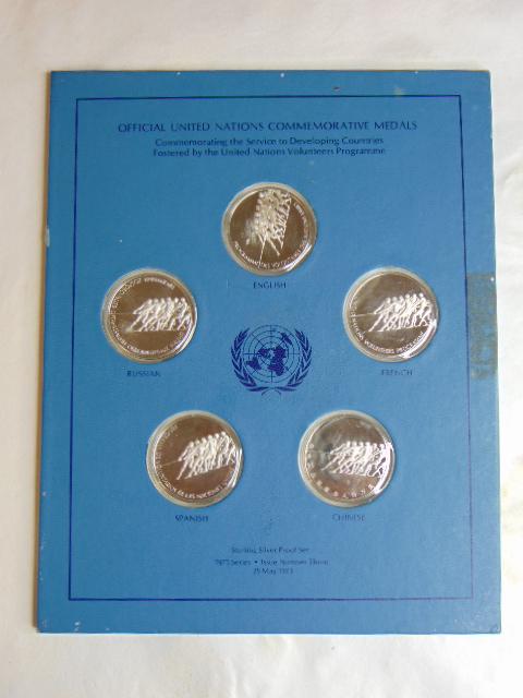 COLLECTIBLE 1973 STERLING SILVER U.N MEDAL SET (1 of 5)